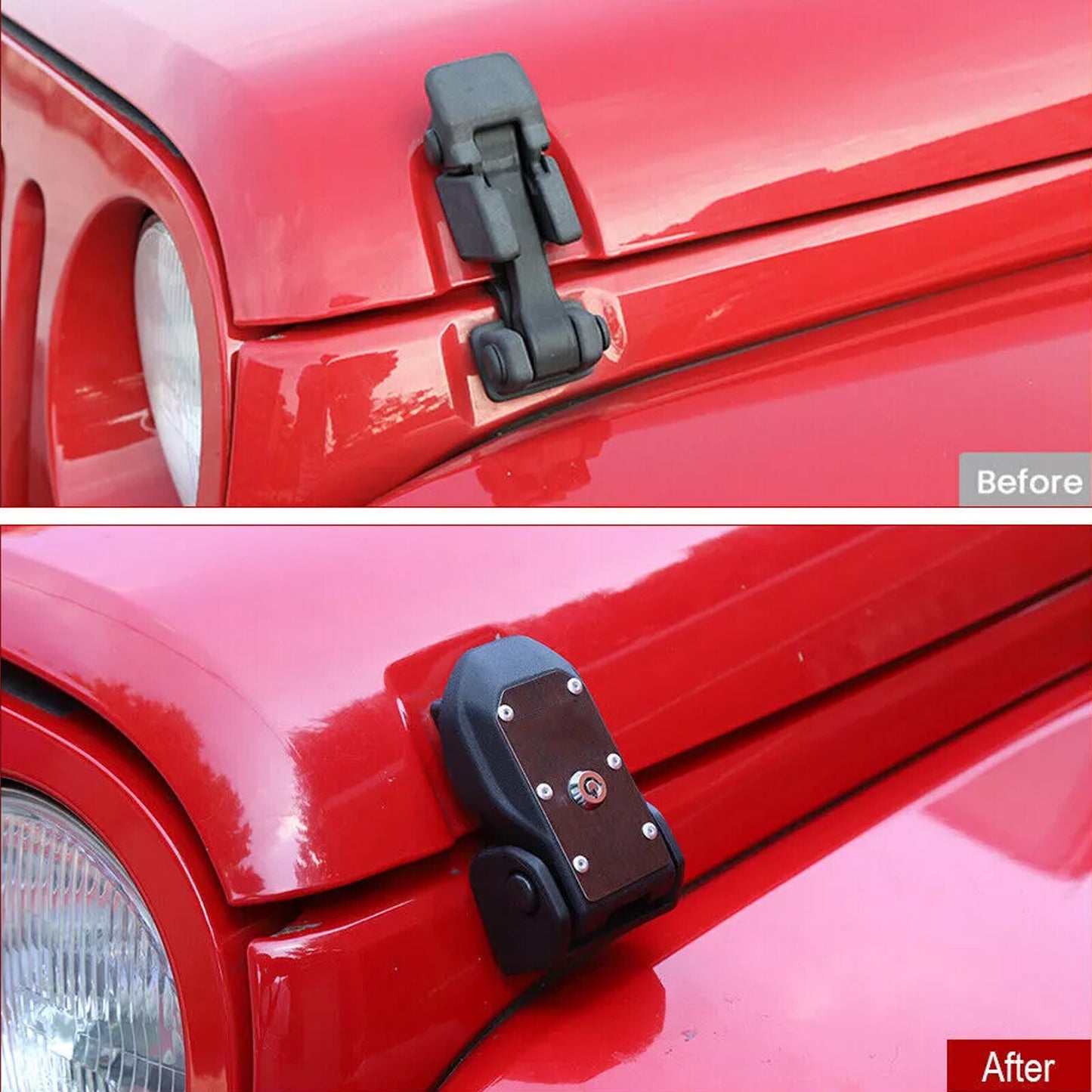 for Jeep for Wrangler JK 07-18 Engine Hood Locking Latch Catch Kit Accessories Black