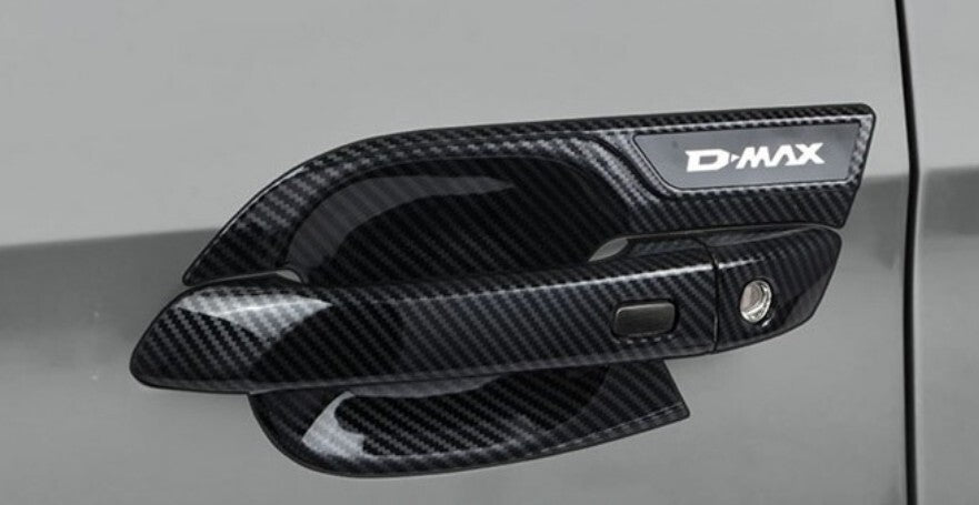 For 2024 for Isuzu D-MAX Car Accessories Carbon Fiber Door Handle Bowl Cover 4PCS