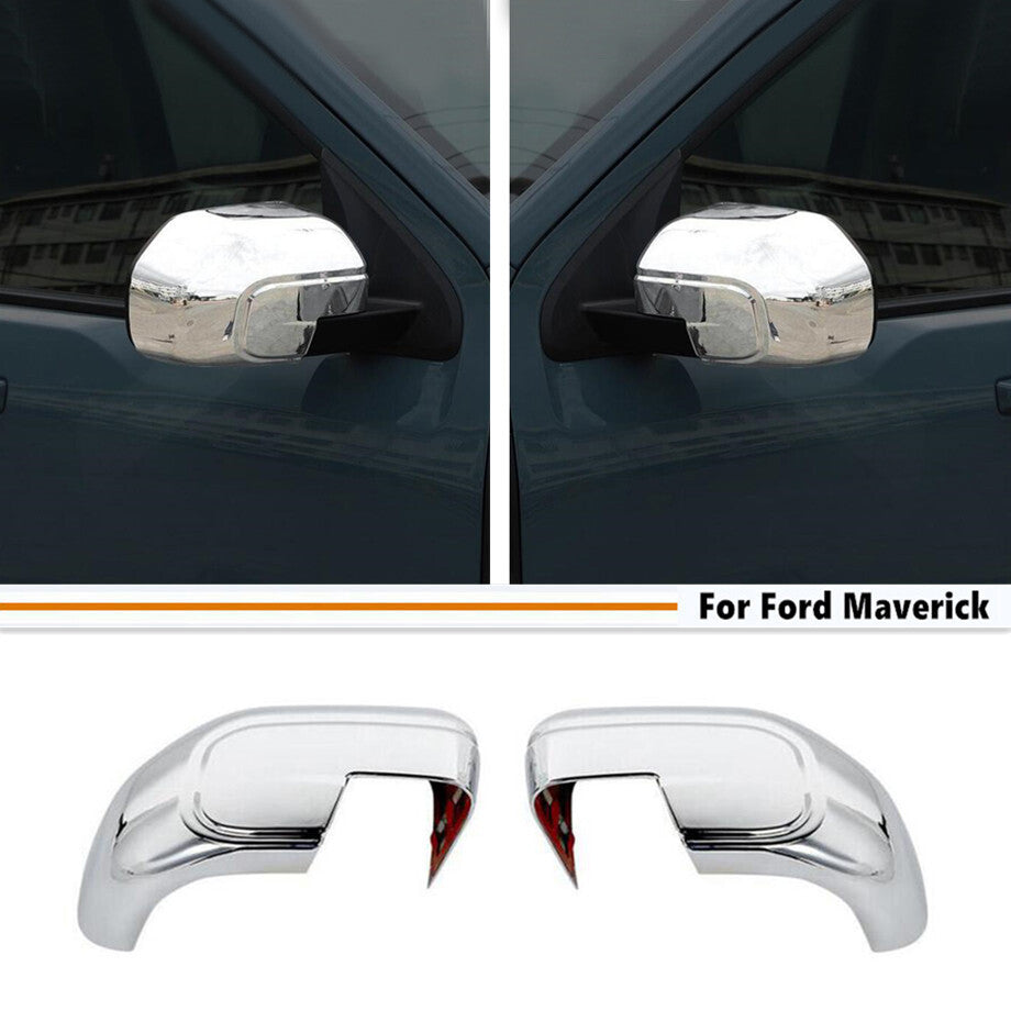 Suitable for 2022-2024 for Ford Maverick ABS Chrome Side Mirror Trim Protective Cover (2-Piece Set)