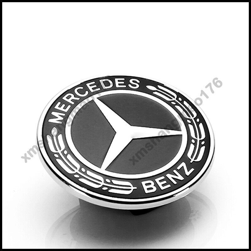 2007-ON for MERCEDES W212 W213 W205 W204 Class C E Badge Flat Top Embroidered Black