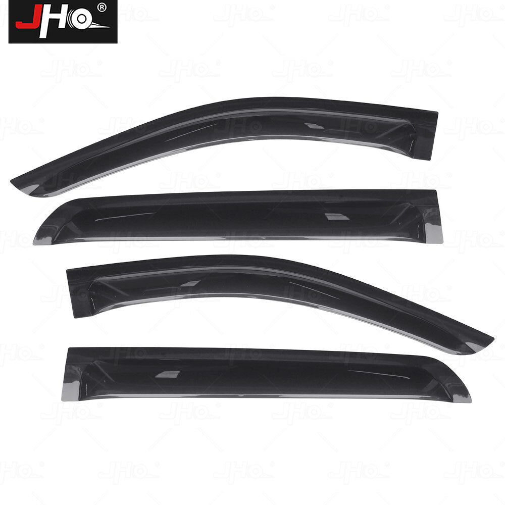 Glossy Black Window Visor Vent Rain Deflector Guard for Chevy Silverado 1500
