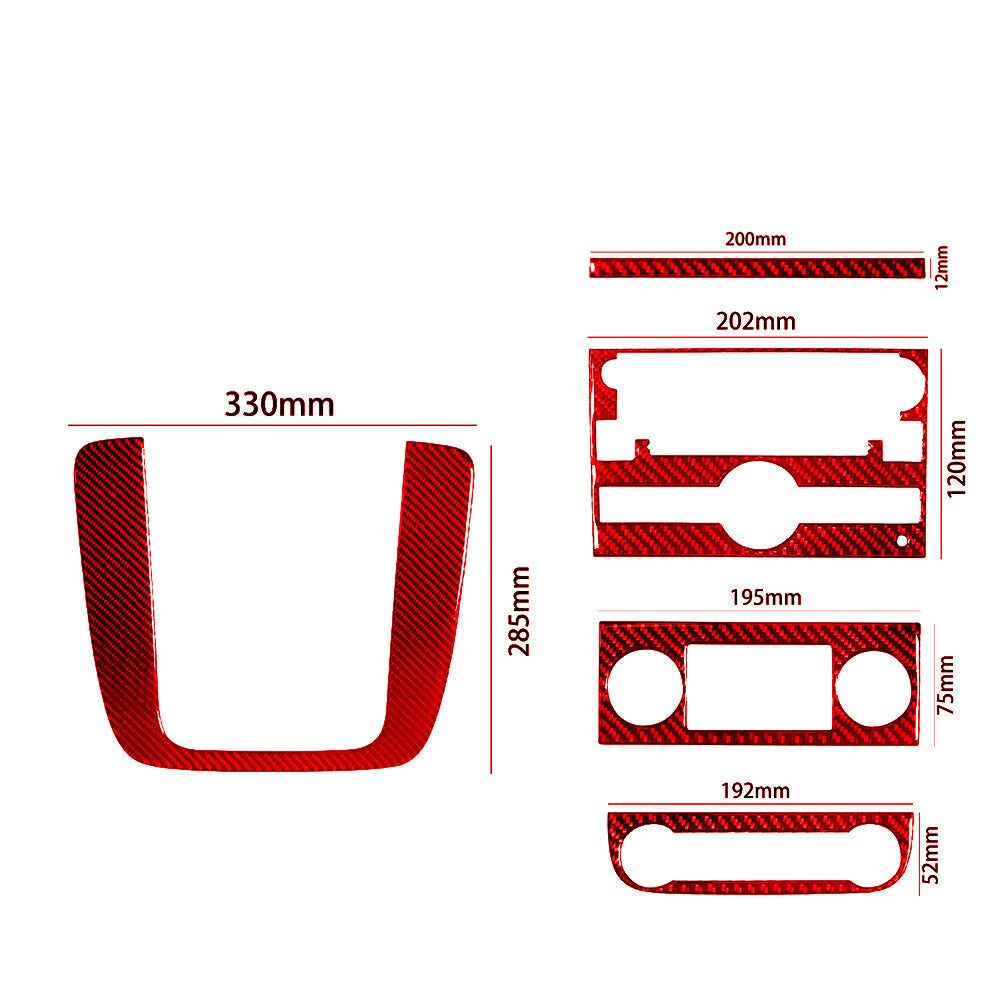 Red Carbon Fiber Inner Door Panel Strip Cover Trim For Taycan 2019-2022 v