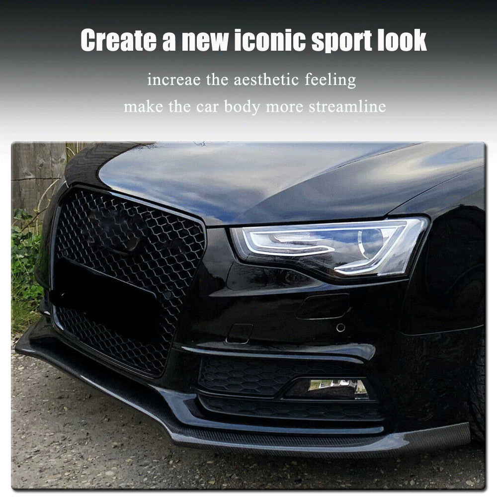 for Audi S5 SLINE B8.5 2013-17 Coupe Real Carbon Fiber Front Bumper Lip Spoiler