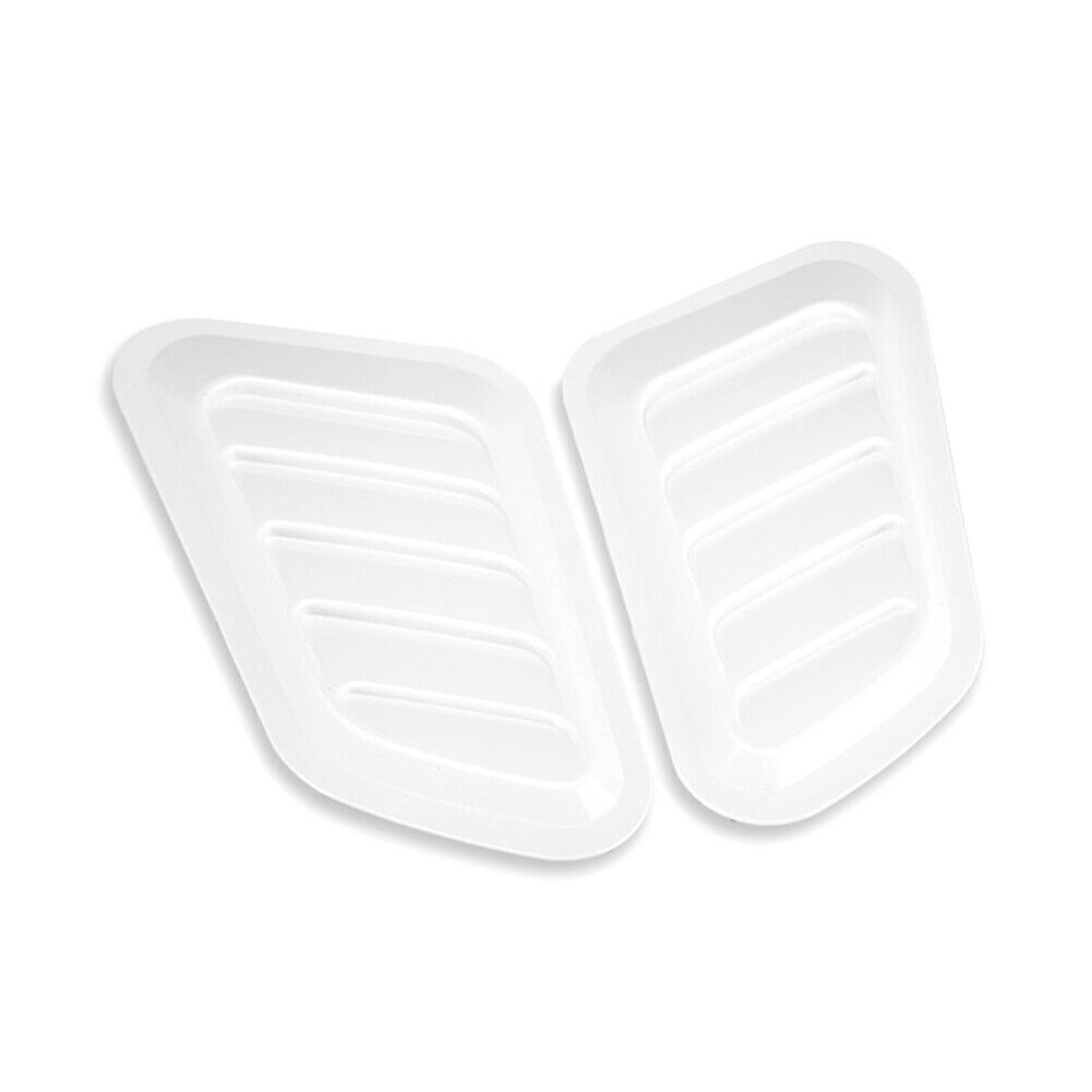 2PCS Car Air Flow Intake Hood Scoop Vent Bonnet Cover Universal Decorative White