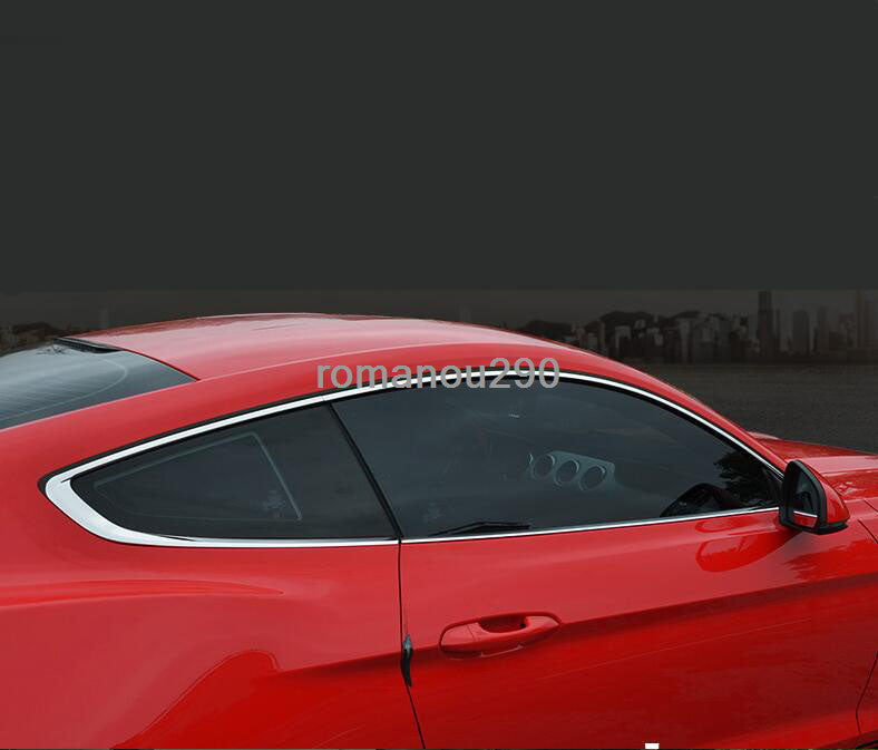 Fit for Ford for Mustang 2015-2020 Stainless Chrome Car Window Strip Cover Trim 6pcs
