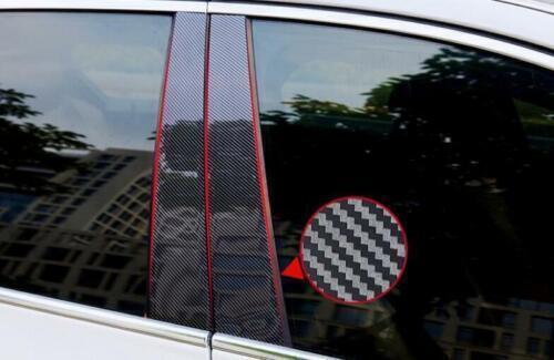 Carbon Fiber Look PC Window BC Pillar Post Cover Trim for Cadillac ATS 2013-2019