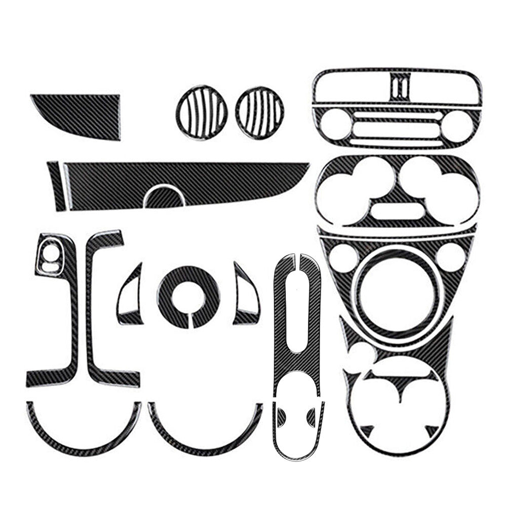 29Pcs Carbon Fiber Interior Full Kit Cover Trim for Fiat 500 2012-2015