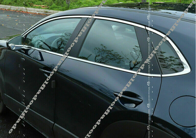Chrome Exterior Upper Window Strip Cover Trims Steel for Mazda CX-30 2020-2022