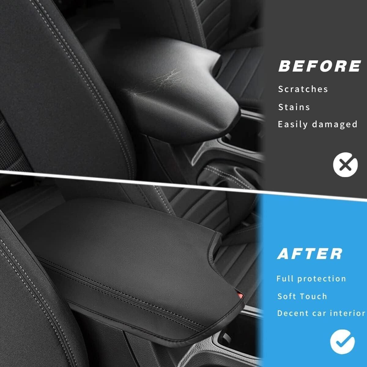 Leather-covered center console and armrest protector for 2019-2023 Ranger. n