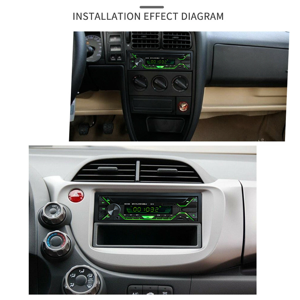 Single 1DIN Car Stereo Radio MP3 Player Bluetooth In-Dash USB FM AUX Handsfree