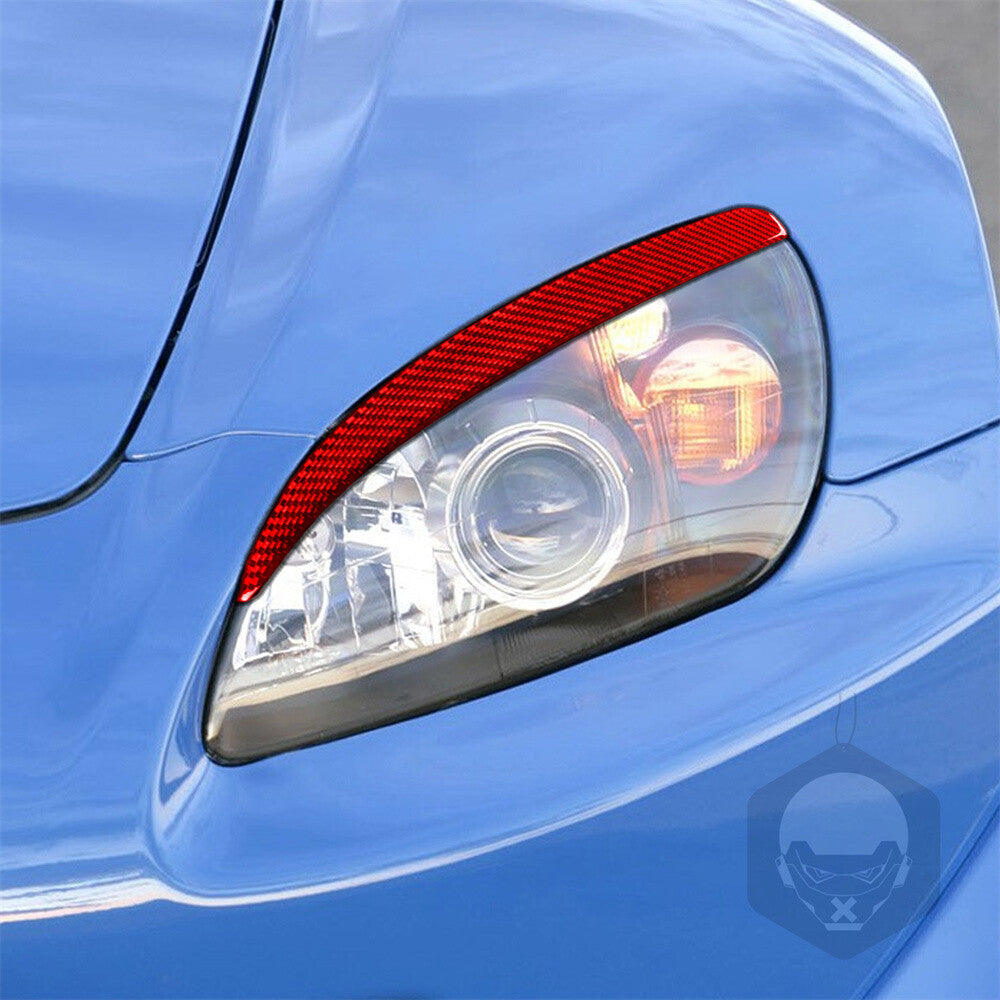 Red Carbon Fiber Front Headlight Eyelids Eyebrow Cover for Honda S2000 2000-2009