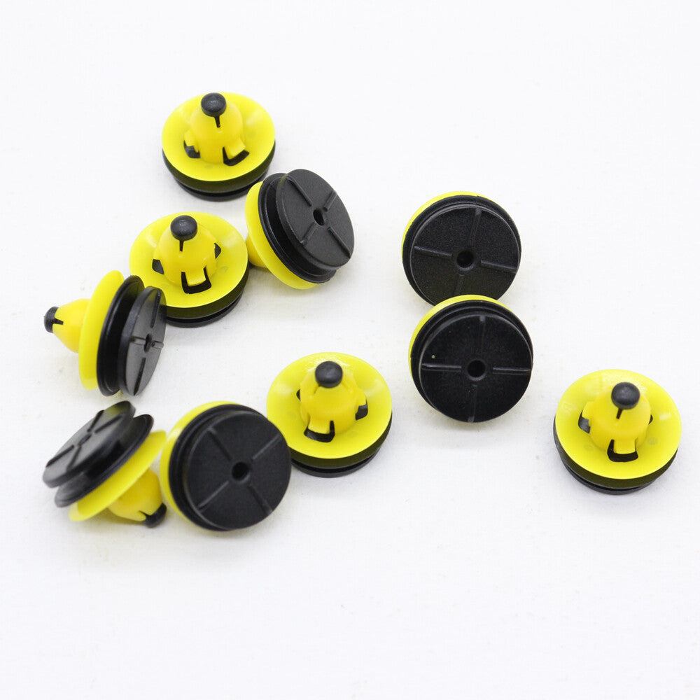 10-pack of nylon grey push-type retaining clips and rivets suitable for Mercedes-Benz