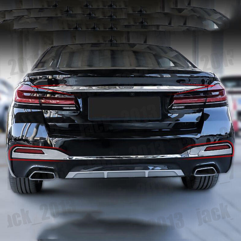 for BMW 5 Series G30 2017- 2021 Steel Chrome Rear Trunk Gate Lid Upper Cover 1x