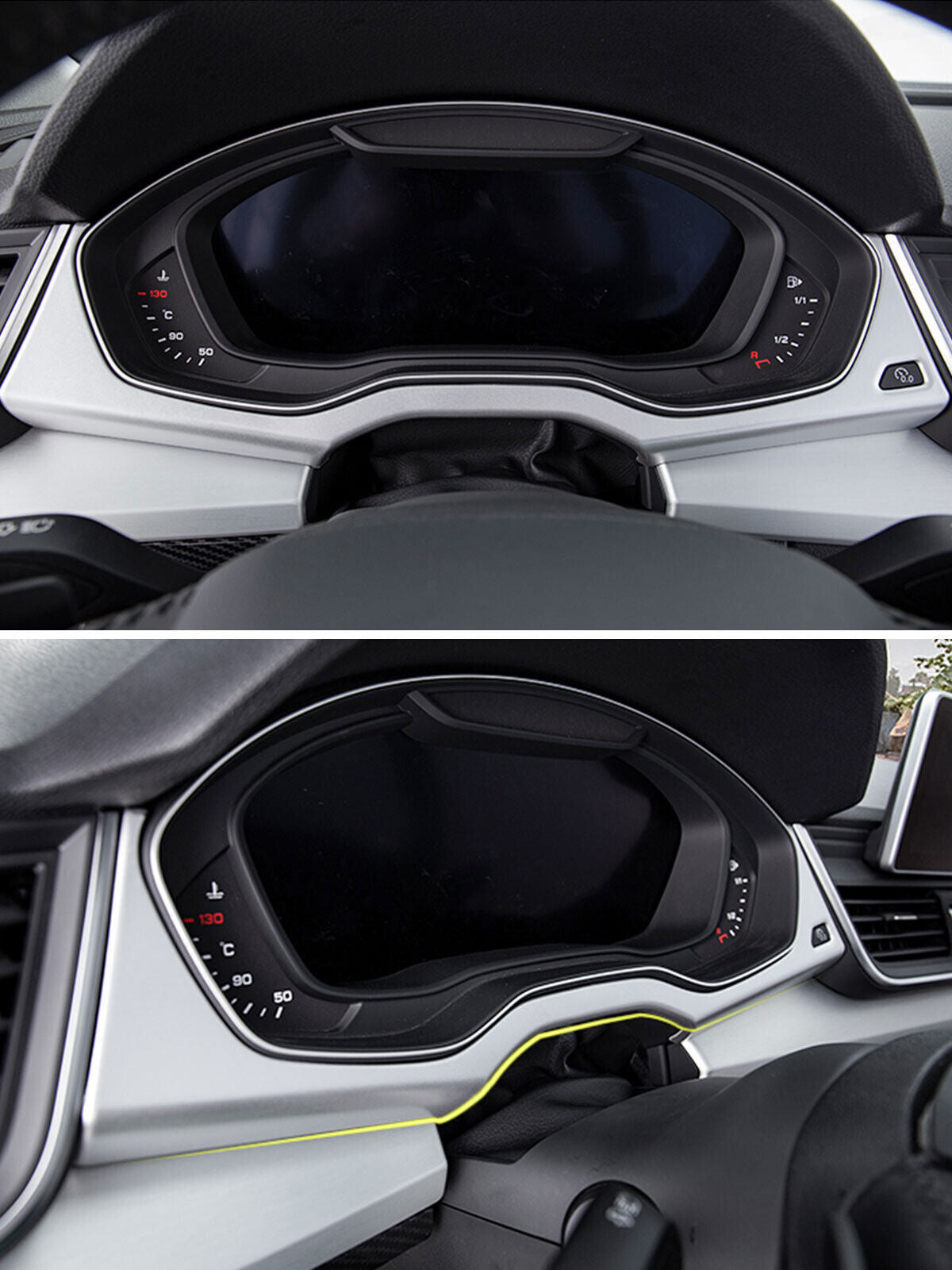 3P Matte Chrome Instrument Dashboard Panel Cover Trim for Audi Q5 SQ5 2018-2024