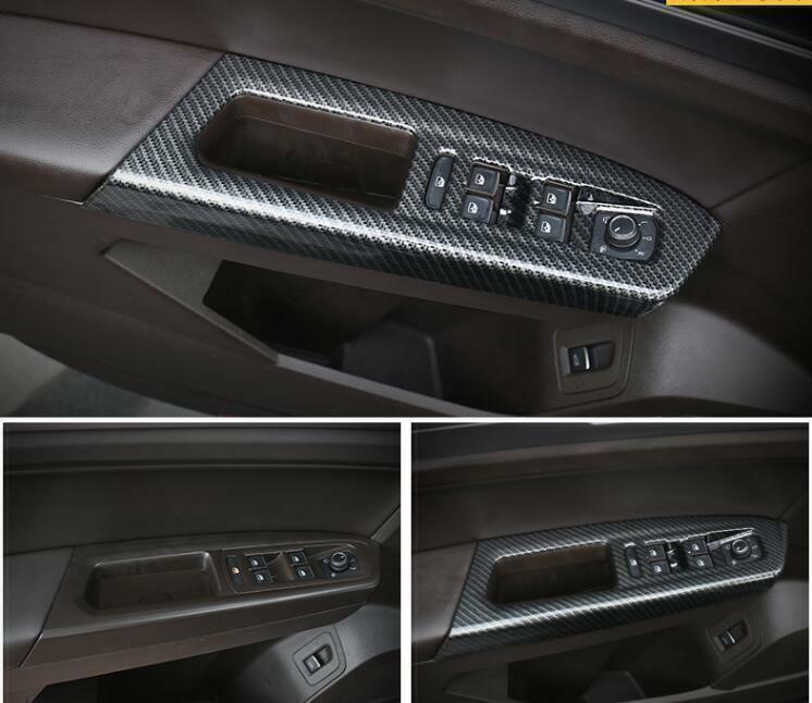 4P for Volkswagen Atlas 18-23 Carbon Fiber Window Lift Switch Button Cover Trim