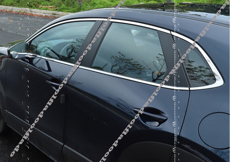 8pc for Mazda CX-30 2020-2022 Stainless Car Upper Window Frame Strips Cover Trim