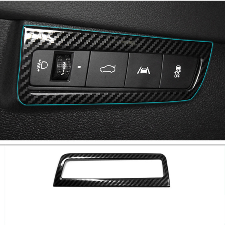 for Hyundai Sonata 2023 ABS Carbon Fiber car Headlight Switch Button Cover Trim n