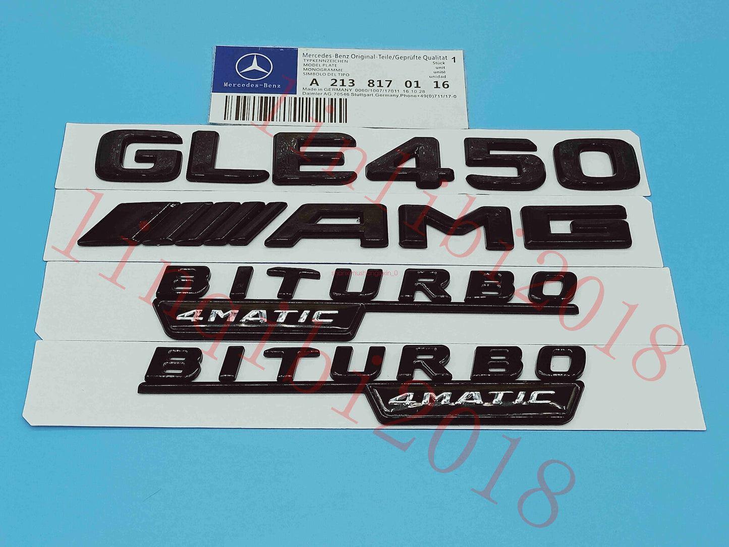 Matte black GLE450 AMG BITURBO badge sticker for Mercedes-Benz GLE