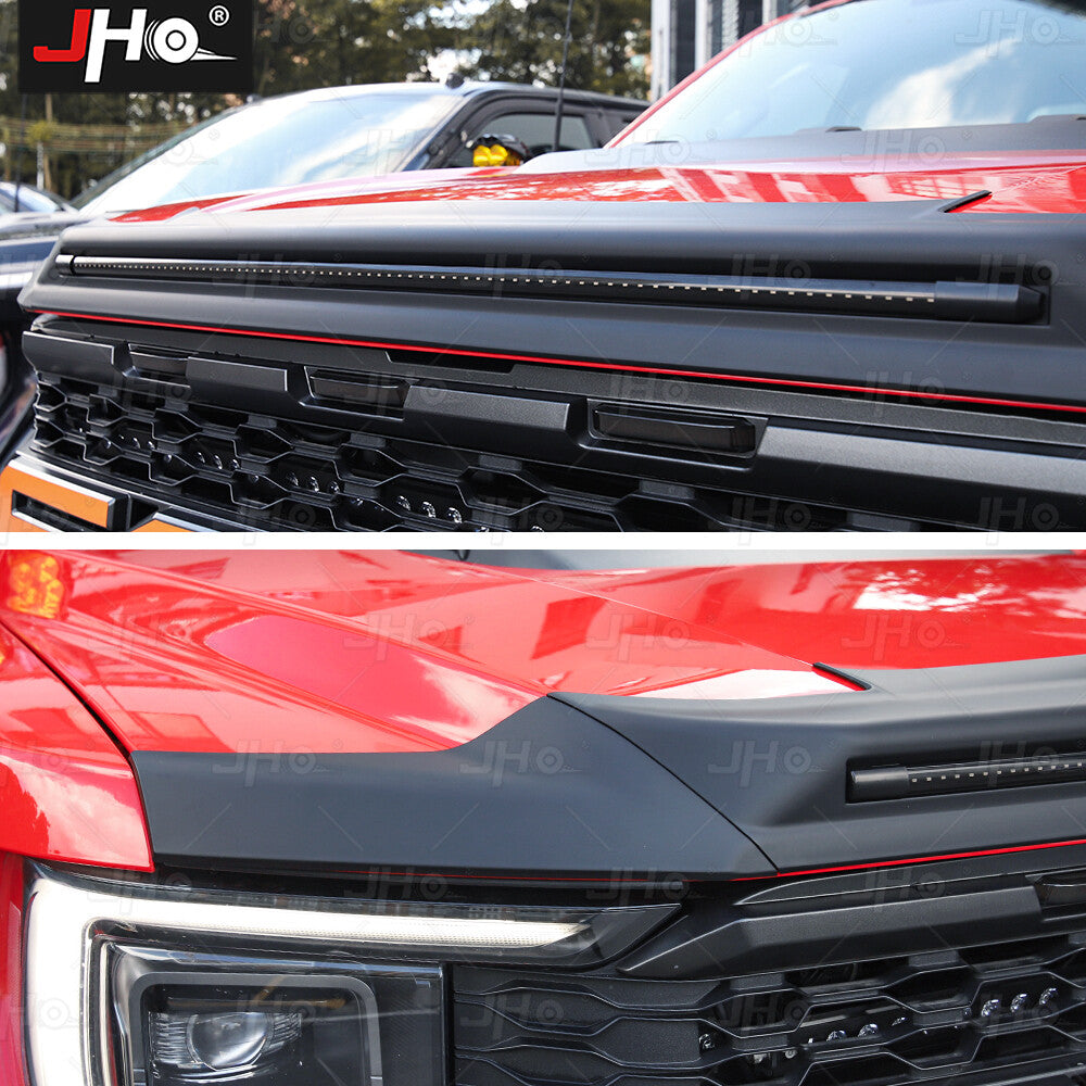 With LED Light Front Bug Shield Hood Deflector Guard for Ford F150 2022+