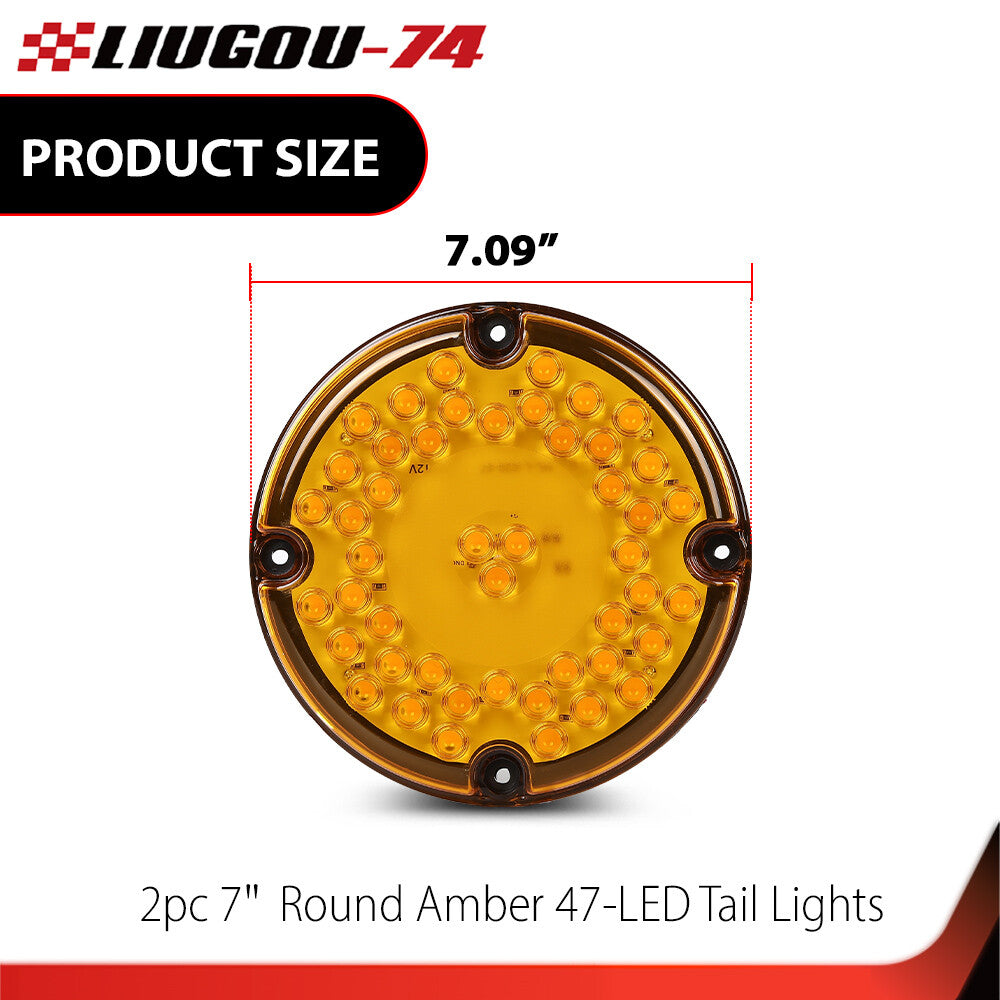 Suitable for school bus transport vehicles. Rejects Hauler 7 round amber 47-LED taillights.