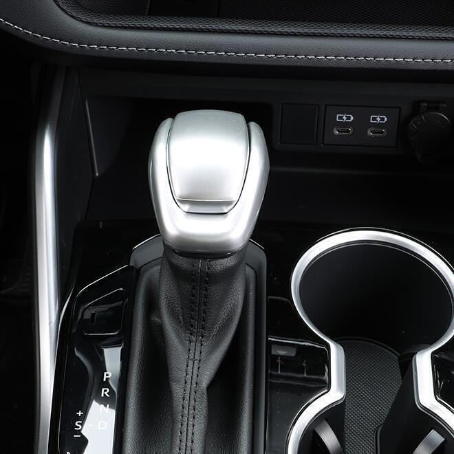 Matte silver Gear Shift Knob Cover Trim 2P for Toyota Grand Highlander 2024-2025