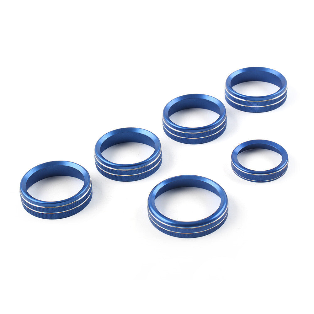 6x Air Conditioner Switch CD Button Ring Knob Trim for Ford F150 XLT 15-20 Blue