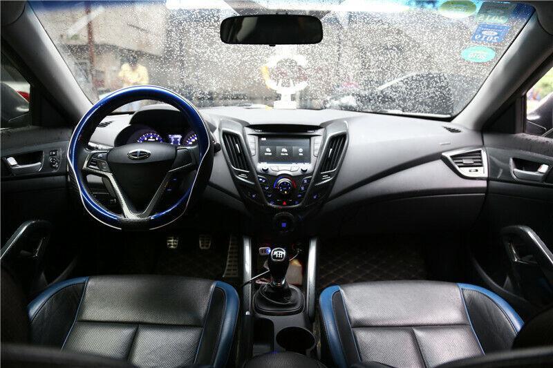 for Hyundai for Veloster 12-17 Carbon Fiber Interior Trim Dashboard Door Cover