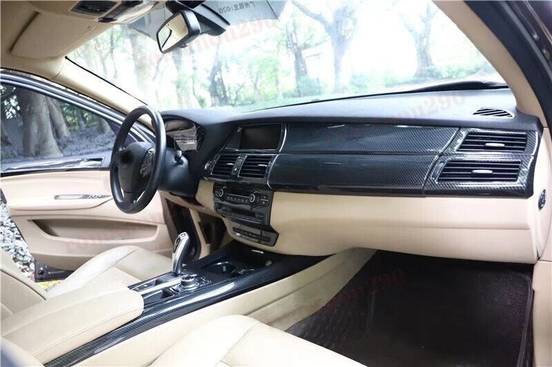 for BMW X5 2008-13 ABS Carbon Fiber Look Interior Decoration Kit Cover 19PCS
