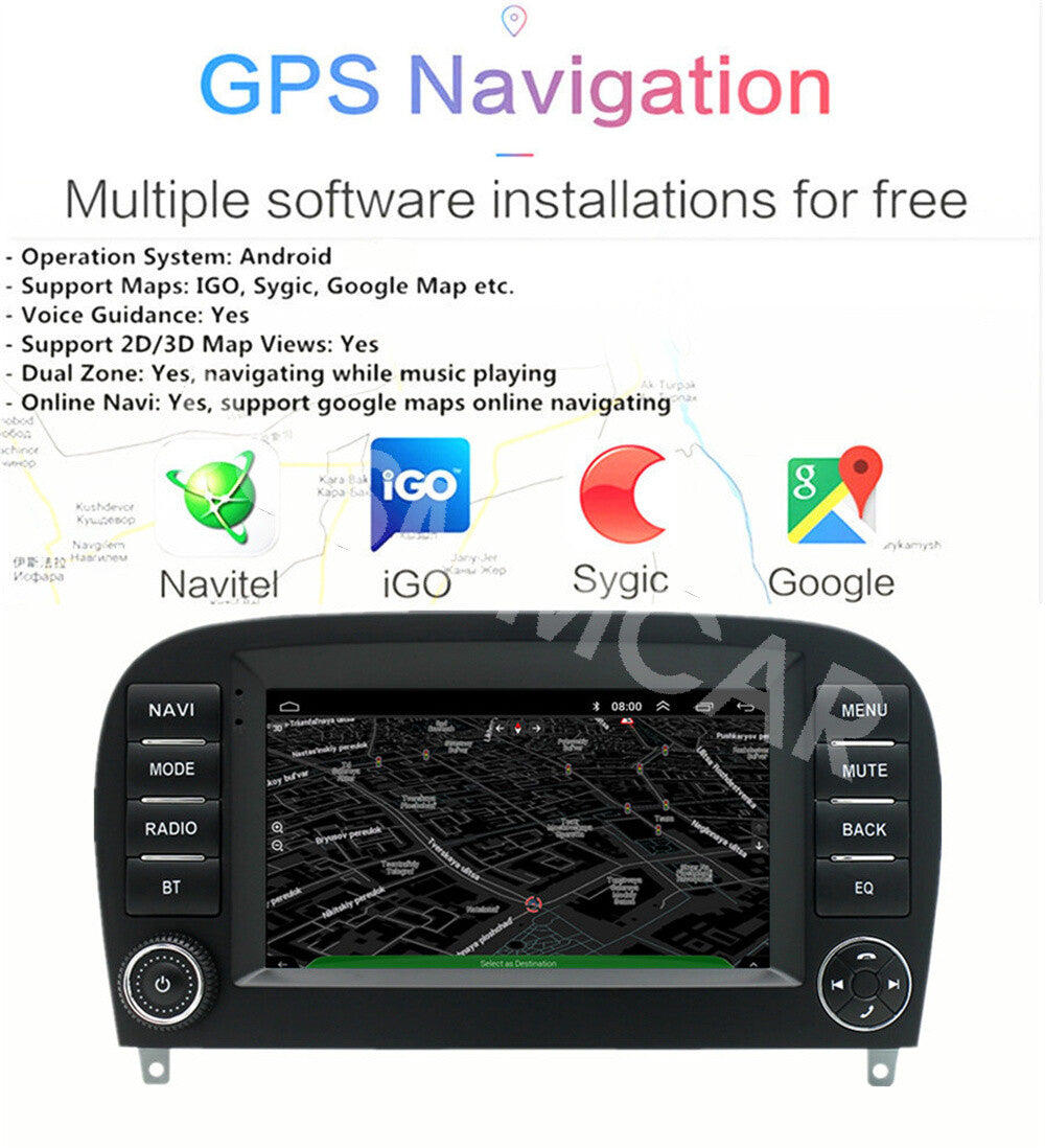 Car Radio Stereo GPS Head Unit Fit for Mercedes Benz SL350 SL55 SL600 2005-2012