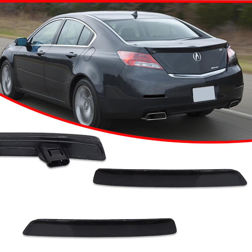 Smoke lens rear bumper reflector light one pair 2 piece set for 2012 2013 for Acura TL- v