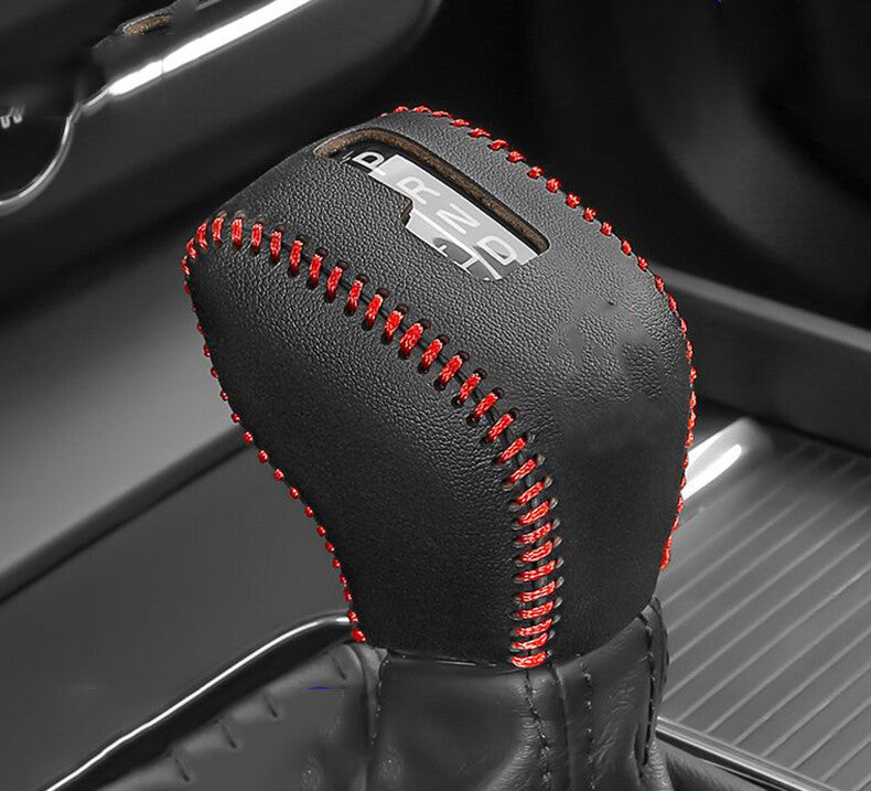for Volvo S90 2017-2022 Hand sewn leather Console Gear Shift Knob Cover trim