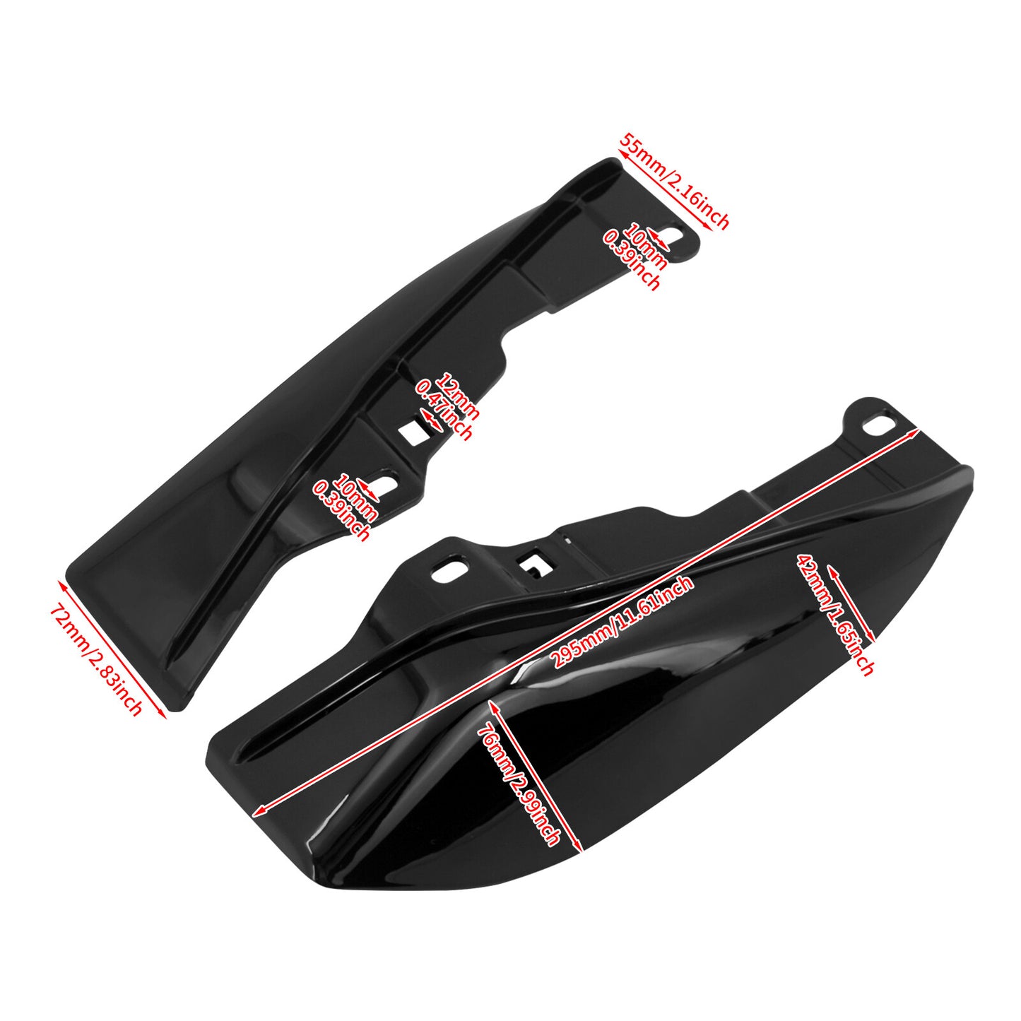 Black ABS Mid-Frame Air Deflector Heat Shield for Harley Street Road Glide 09-16