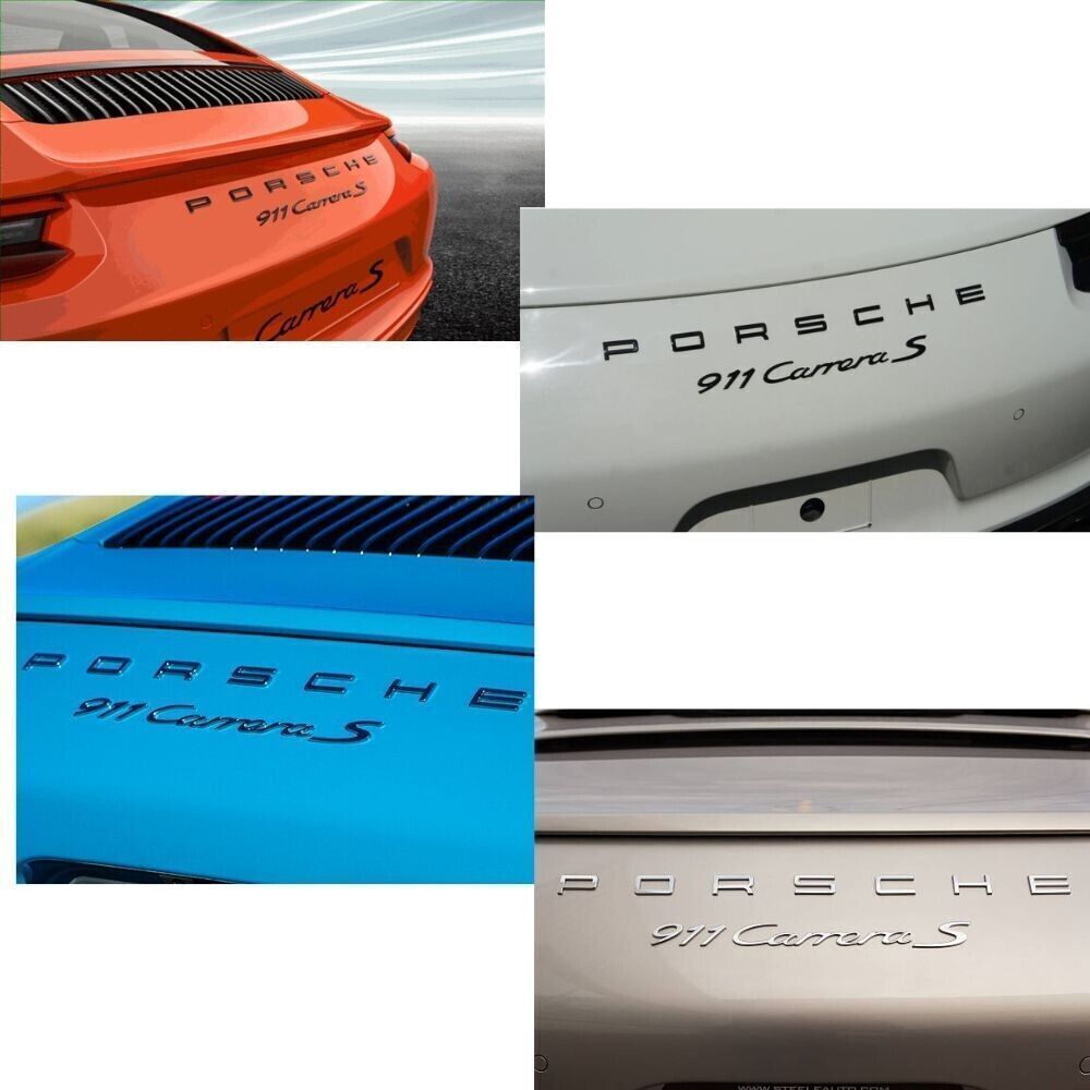 for Porsche 911 Carrera S 991 Emblem Set Gloss Black