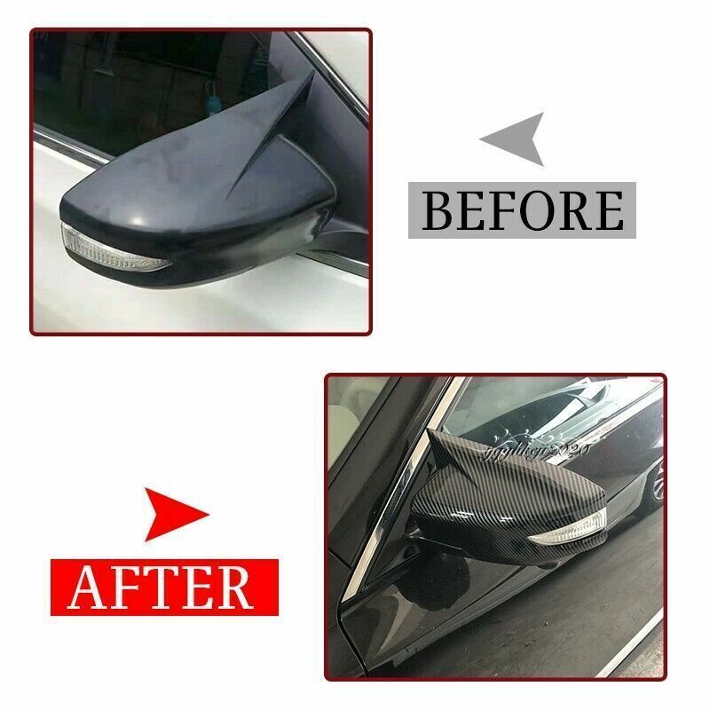for Nissan Sentra 2013-2018 2019 Carbon Fiber Style Rear View Mirror Cover Trim