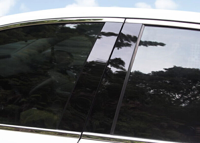 6P for Hyundai Sonata 2020-2023 Piano Black Pillar Posts Door Window Strip Trim