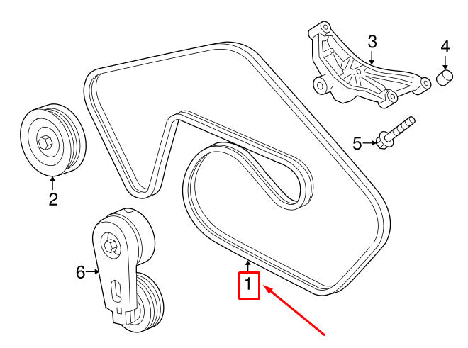 LR051263 Engine serpentine drive belt suitable for Land Rover Discovery LR4 2012-16- n