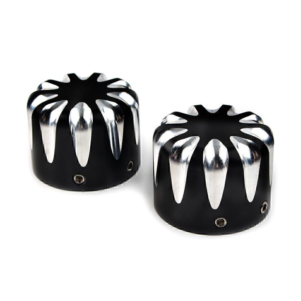 CNC Cut Front Axle Cap Nut Cover Fit for Harley Electra Glide Sportster Motor Black Q