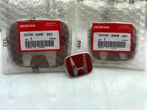 3 x Front and rear turn badges with red H emblems suitable for Civic 4Door 2006 - 2015