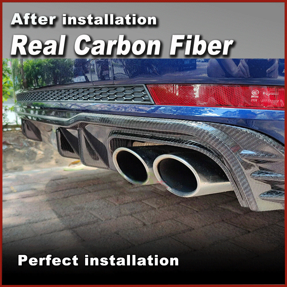 Fit for Audi S4 A4 B9 S Line 2018-19 Real Carbon Fiber Rear Bumper Diffuser Lip
