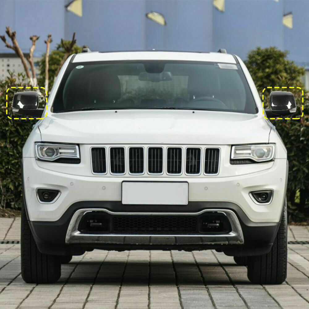 2011-2021 for Jeep Grand Cherokee Side Door Mirror Wing Cover Trims Carbon Fiber