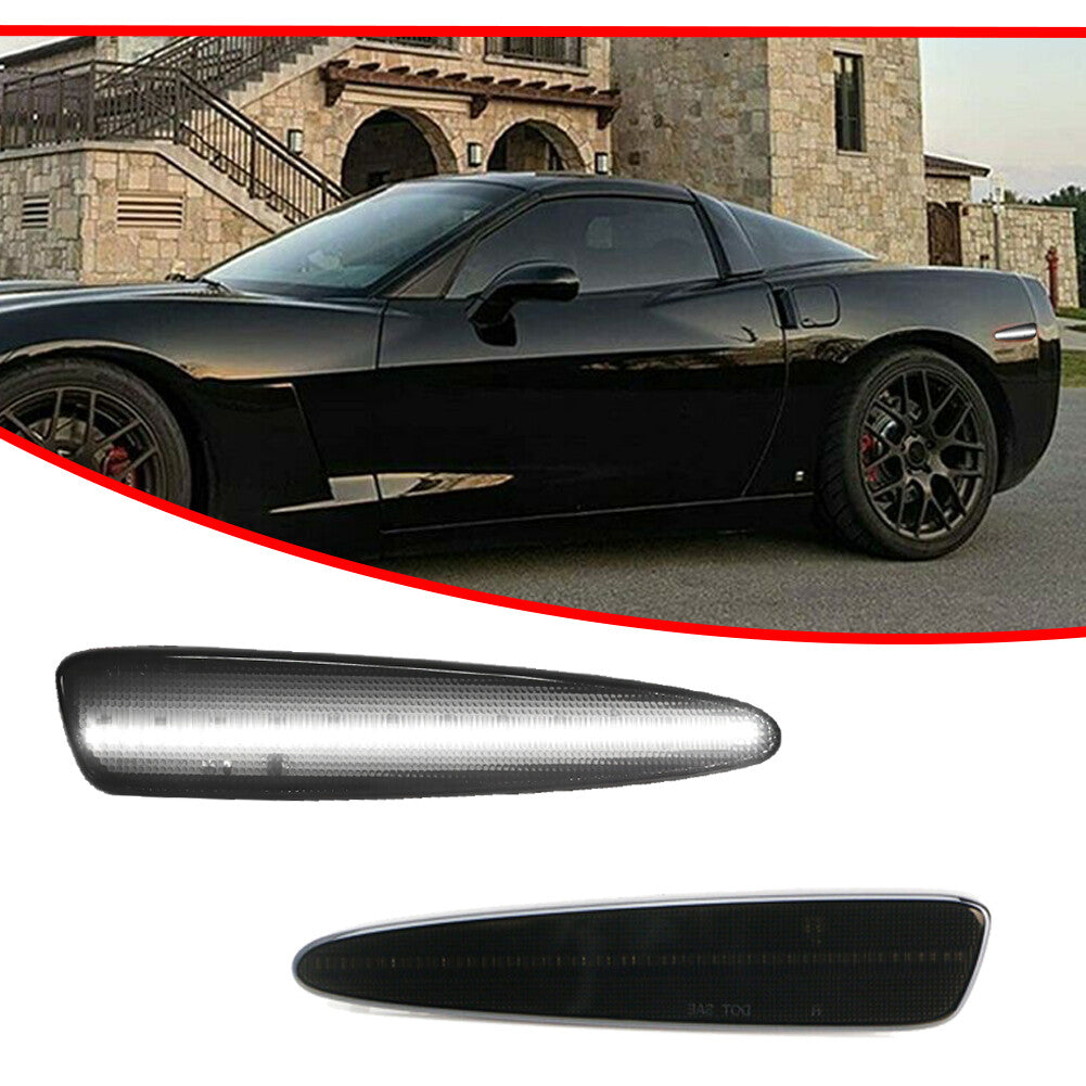 Black lens, white LED rear marker light for Corvette C6 05-13- v