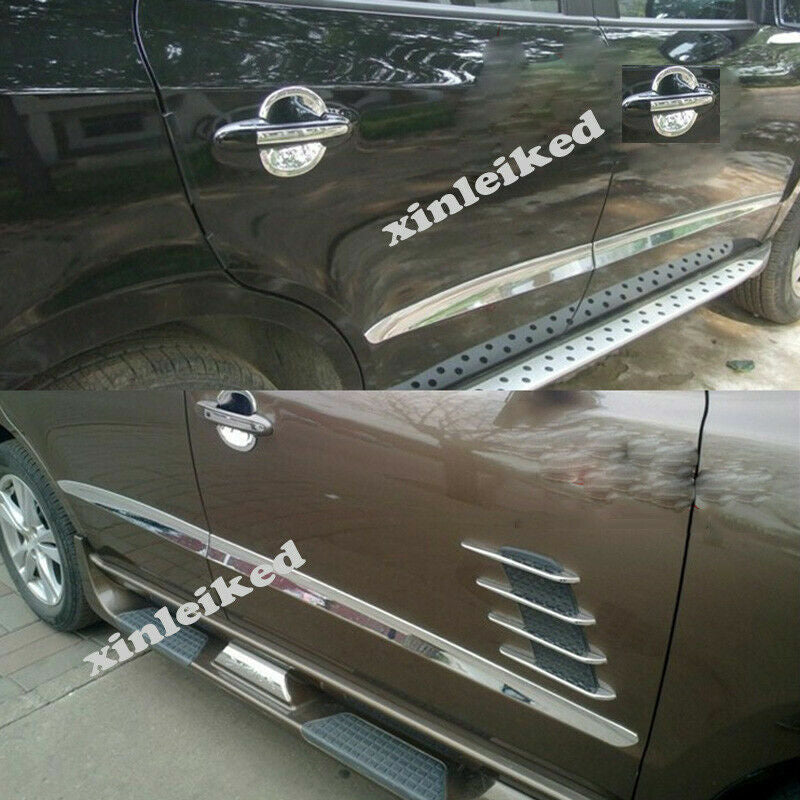 Fit for Hyundai Santa Fe 2006-2012 Chrome Car Body Side Door Strip Cover Trim 4P