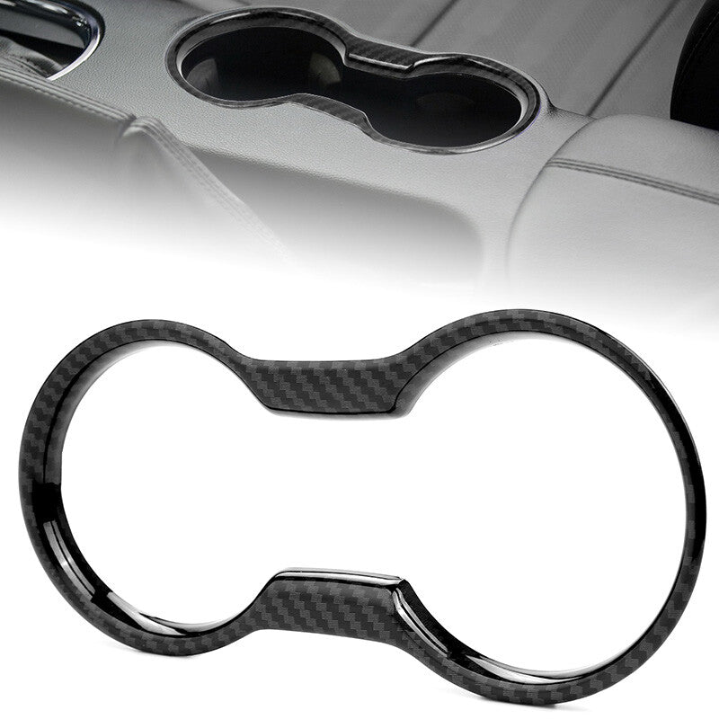 Cup Holder Cover for Ford for Mustang 2015-2022 Carbon Fiber Interior Trim Molding