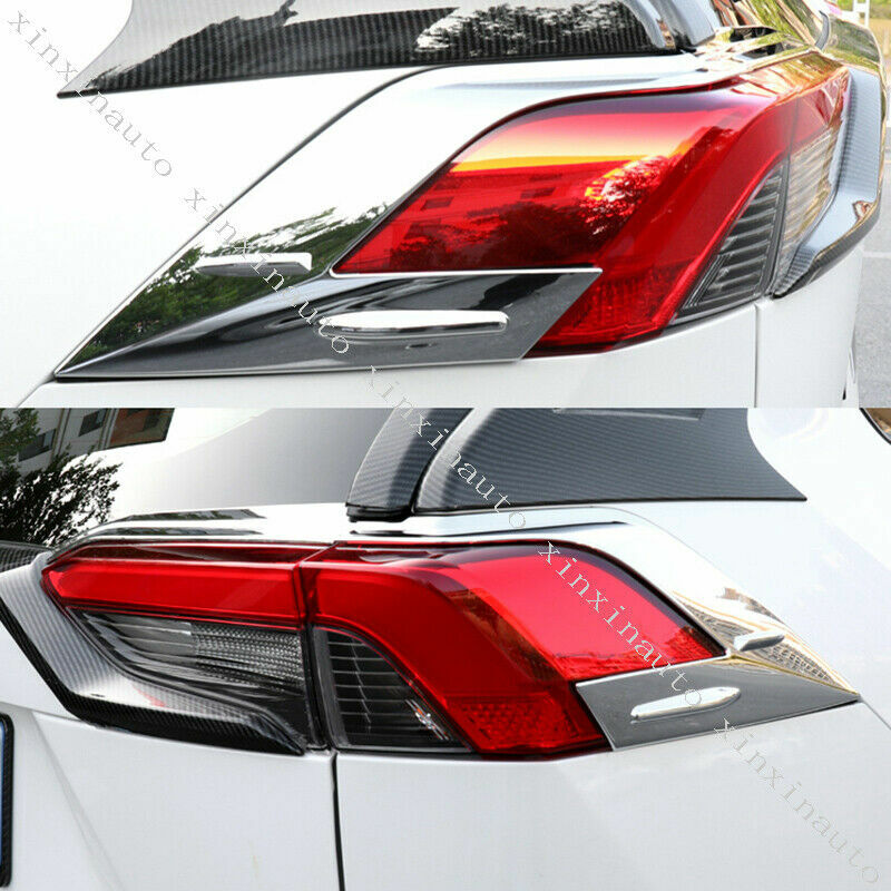 4P ABS Chrome Rear Bumper Taillight Molding Cover Trim for Toyota Rav4 2019-2022