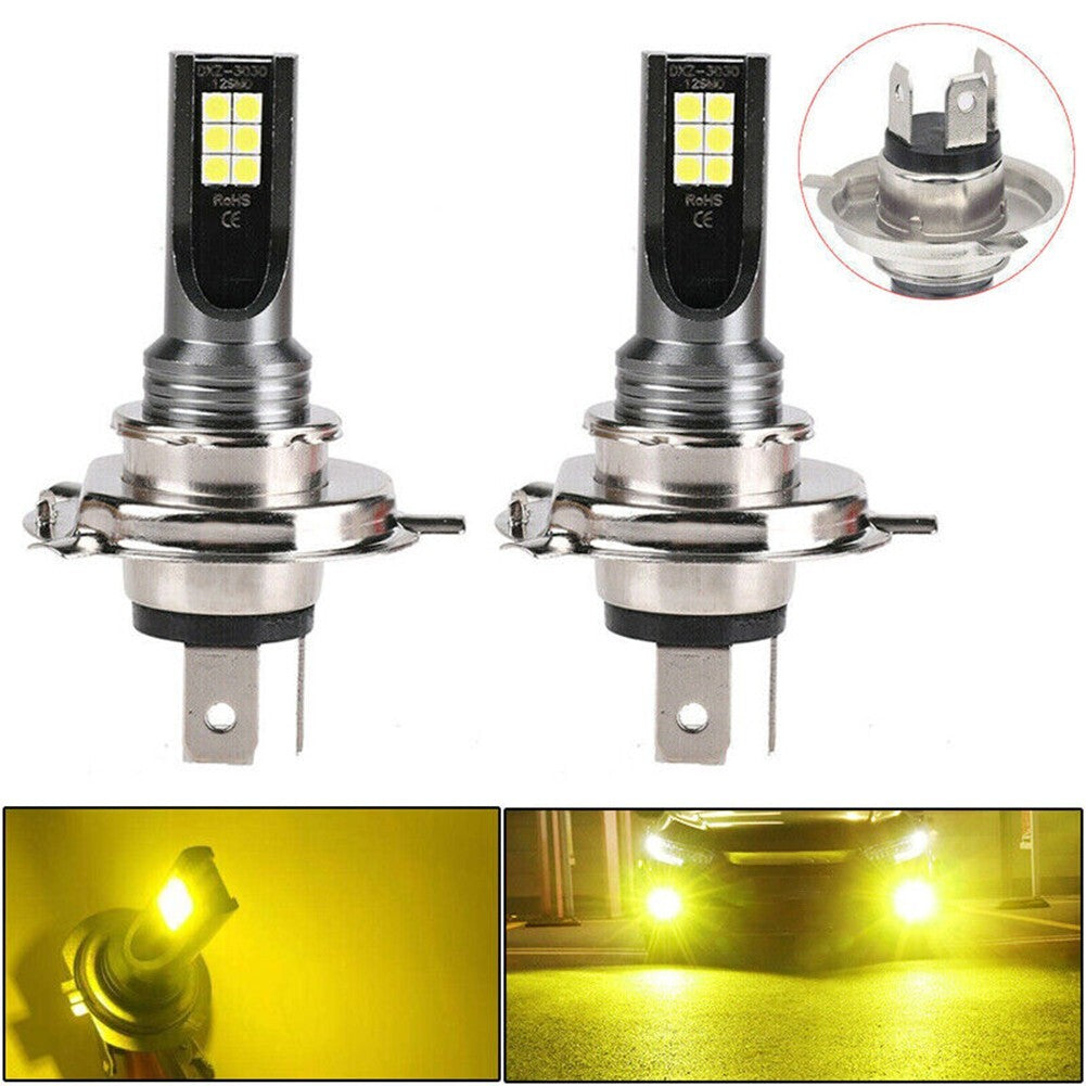 2PCS H4 9003 HB2 LED Headlight Bulbs Kit High Low Beam 3000K Golden Yellow v