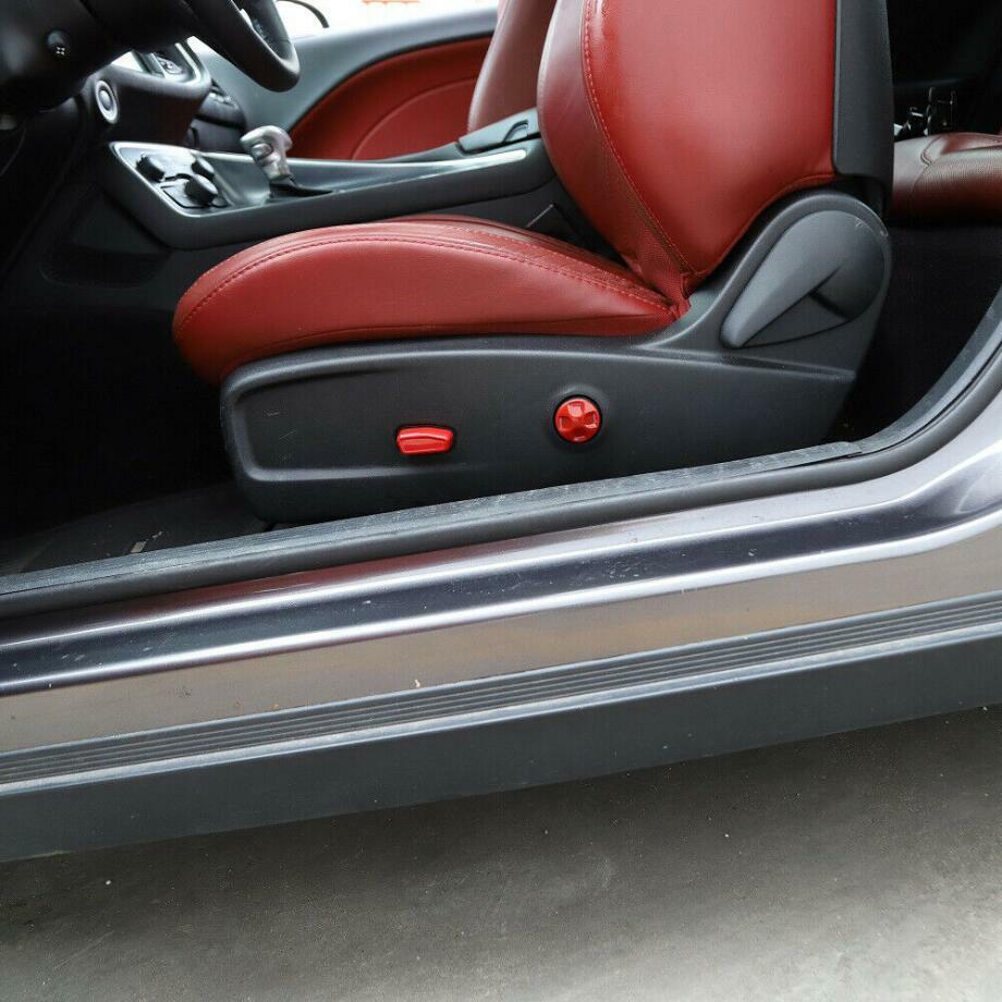 for Dodge for Challenger 2010-2021 ABS Red Electric for Seat Adjust Button Cover Trim 2P v