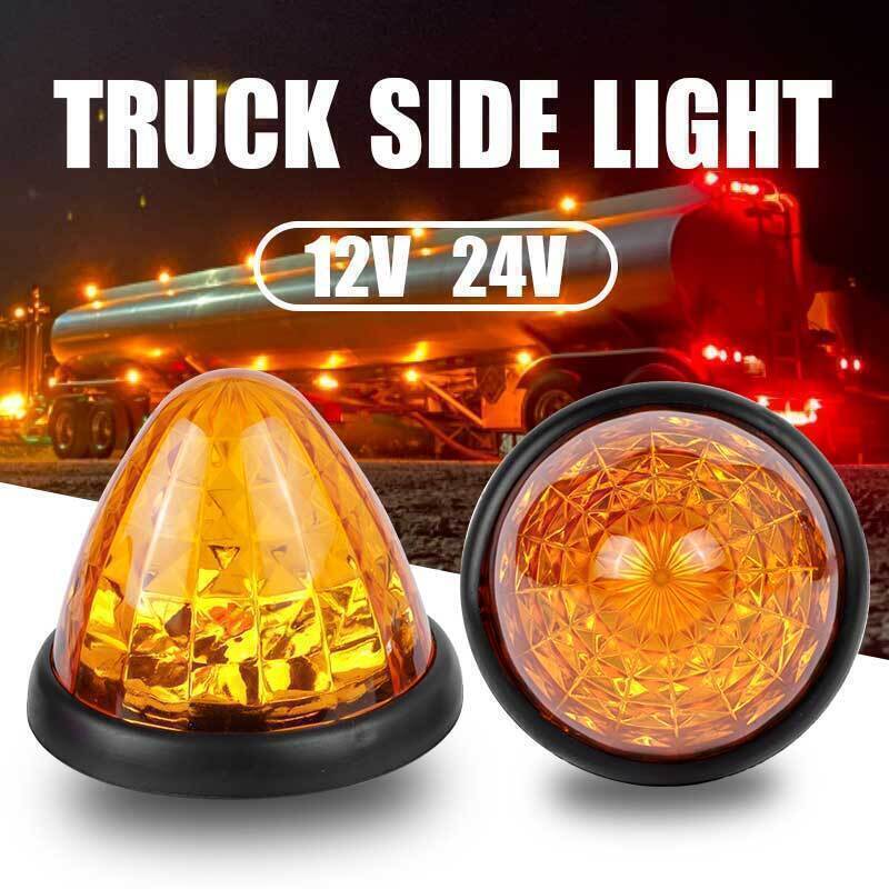 Marker Lights LED Beehive Cone Amber Red White Truck Trailer RV Round Side Lamp