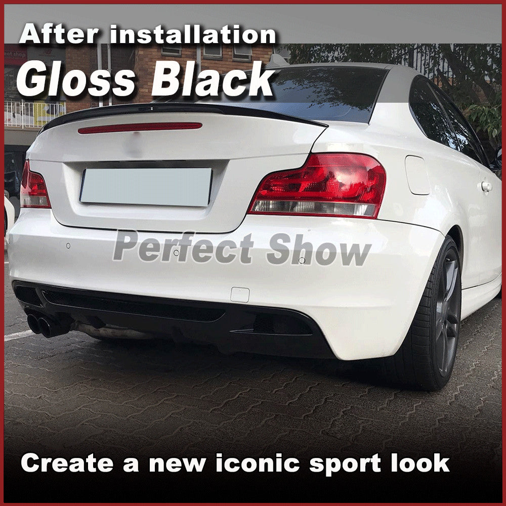 Fit for BMW E82 E88 120i 125i 135i M Sport Gloss Black Rear Bumper Diffuser Lip