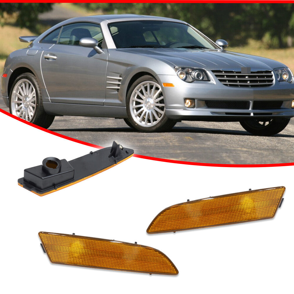 Piece Amber Front Side Marker Light Housing Kit for 04-08 for for CHRysler Crossfire SRT-6- v