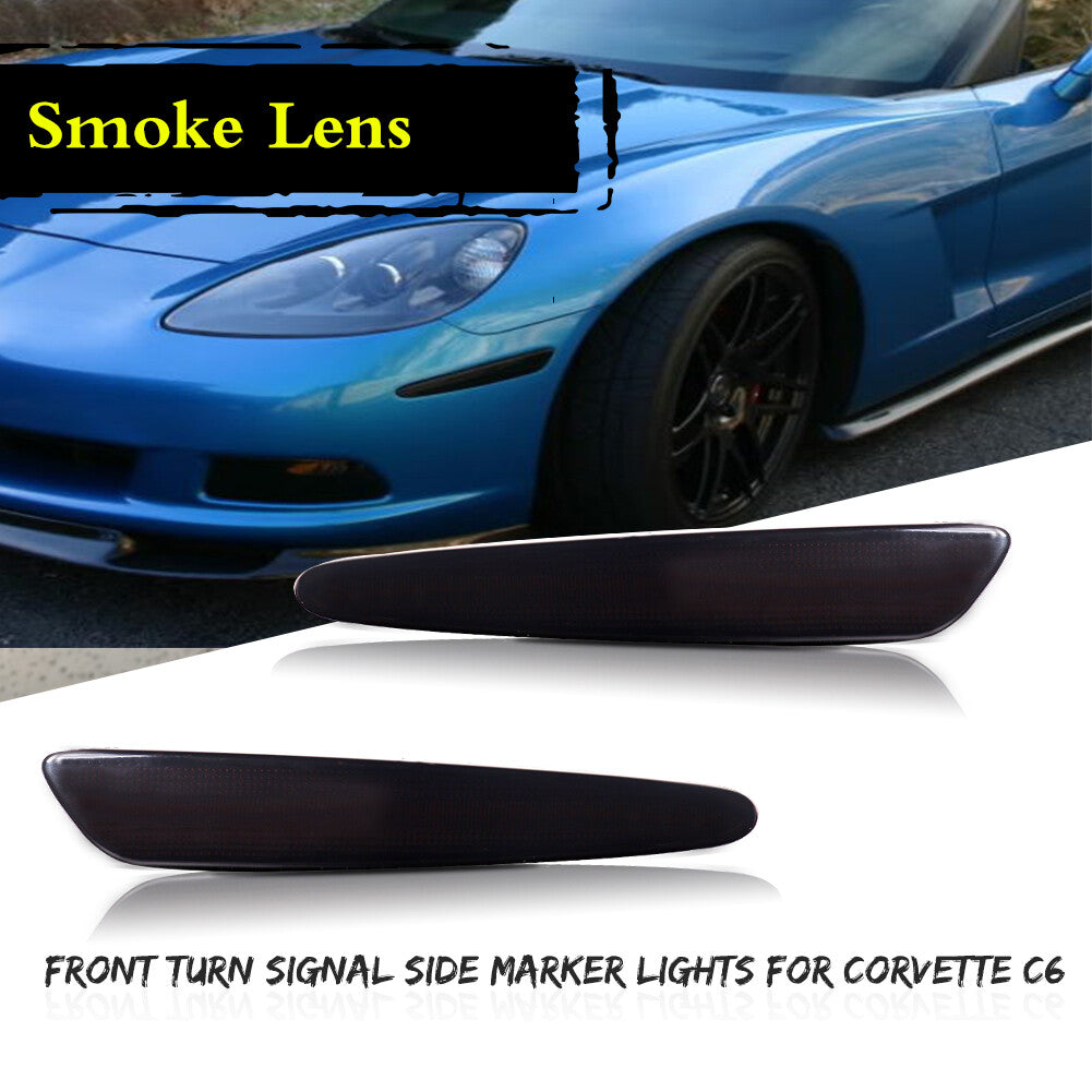 Smoked front marker light housing suitable for Corvette C6 2005-2013- v